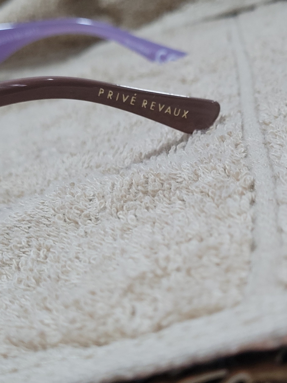 Women's Oversized Sunglasses in Light Mauve with Brown Lenses - Picture 3 of 6